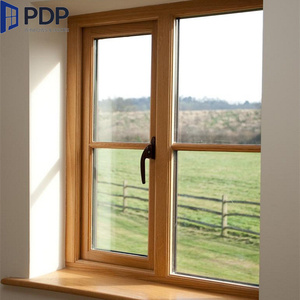 Premium Solid Wood Aluminum Clad Windows Multi-Chamber Frame Triple Glazed Sound Insulation Wooden Windows