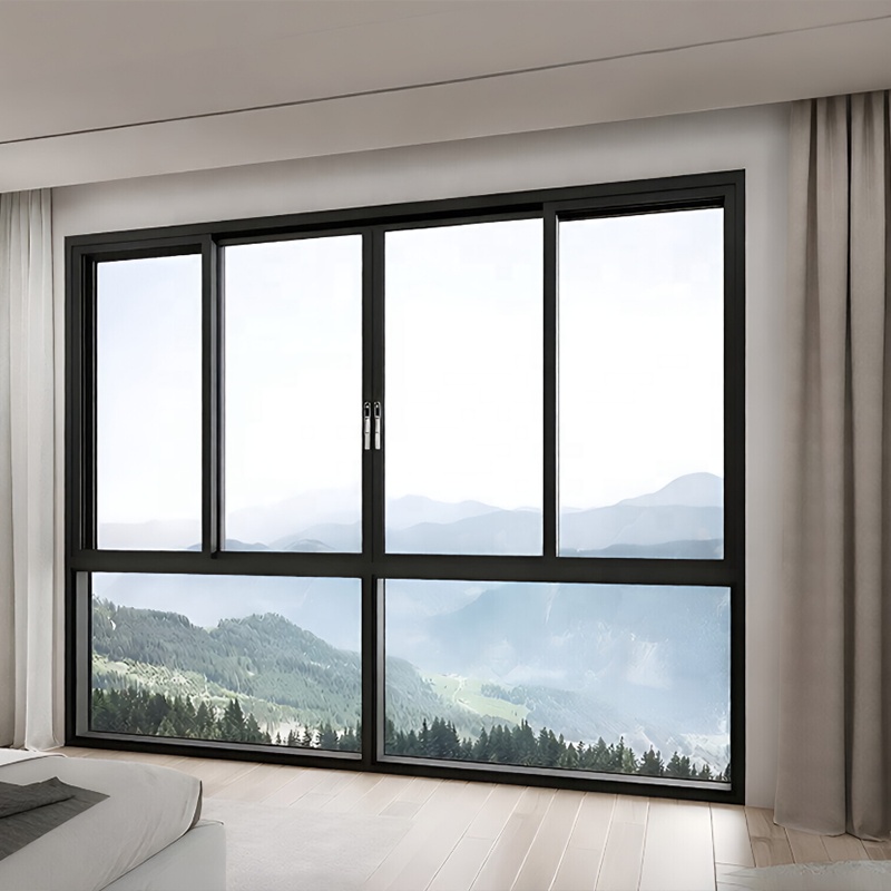Thermal Break Aluminum Window Energy Efficient Slimline Frame Double Glazed Window OEM RAL Color Customized Side Sliding Window