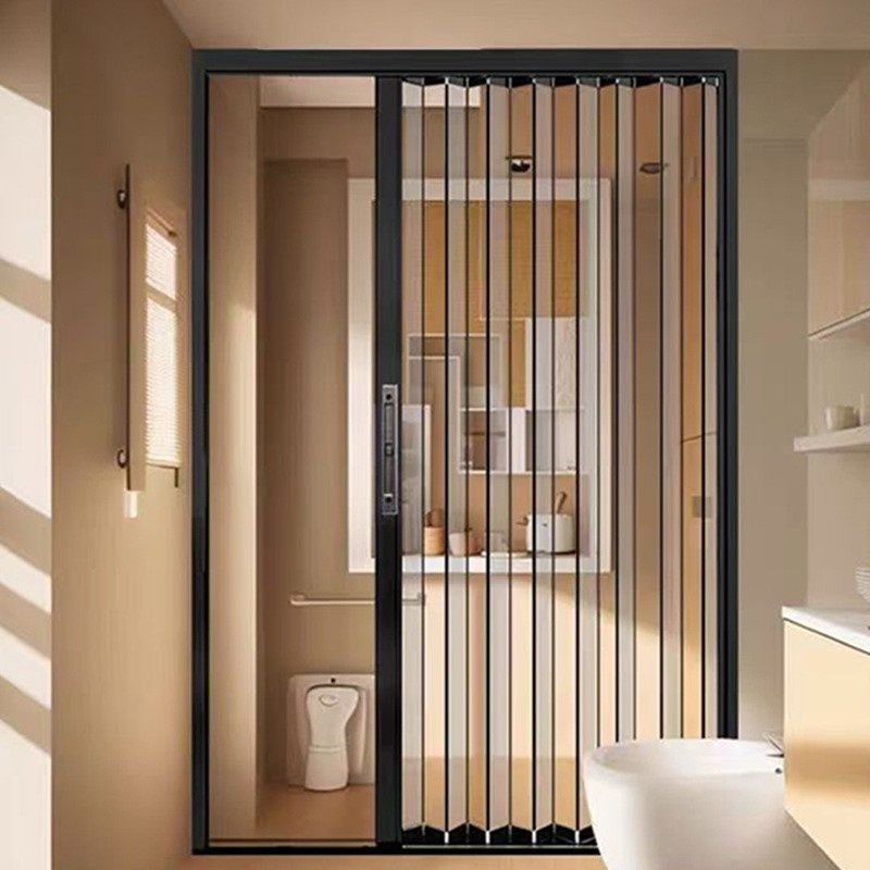 Modern Transparent Acrylic Crystal Panel Aluminum Alloy Folding Sliding Invisible Door Retractable Balcony Living Room Bathroom