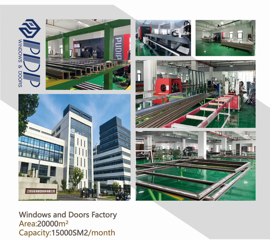 PDP High-Security Anti-Theft Aluminium Clad Wood Glass Casement Doors for Courtyard and Balcony