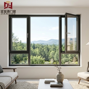 Aluminum Alloy Casement Windows With Thermal Break Double Glazed Soundproof Windproof Features European Style Aluminum Window