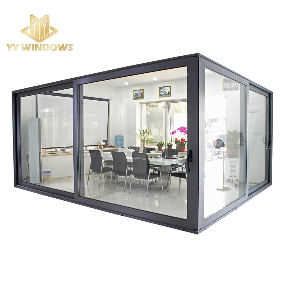 American Hurricane Windows Impact Door NFRC NOA Florida Code Aluminium Corner Lift and Slide Doors for Office