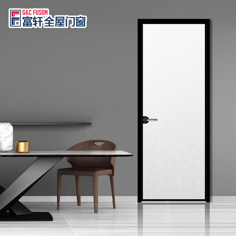 Hotel Room Glass Interior Casement Door With Lock Kitchen House Bedroom Door Office Aluminum Frame Swinging Glass Swing Door