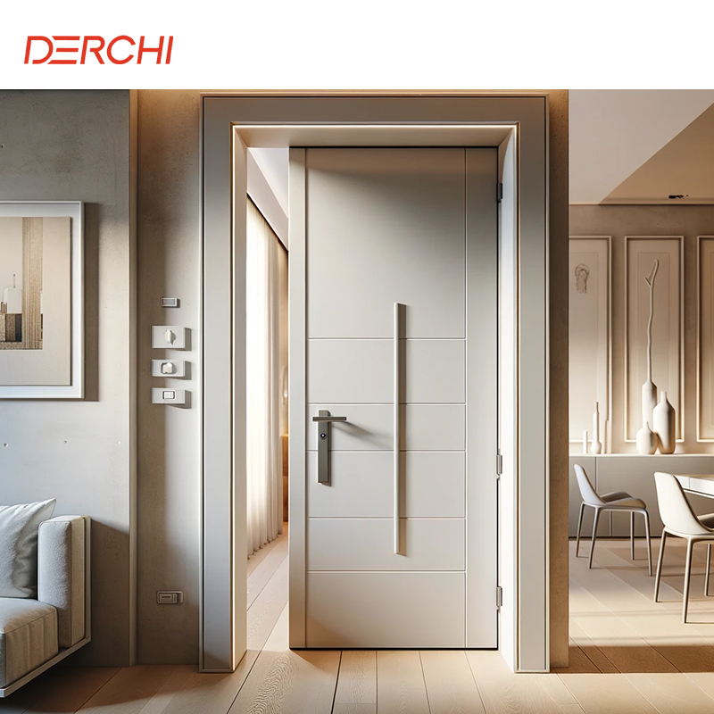 Aluminum Fireproof Wood Grain Wooden Door Indoor Bedroom Moisture-proof Aluminum Wooden Door