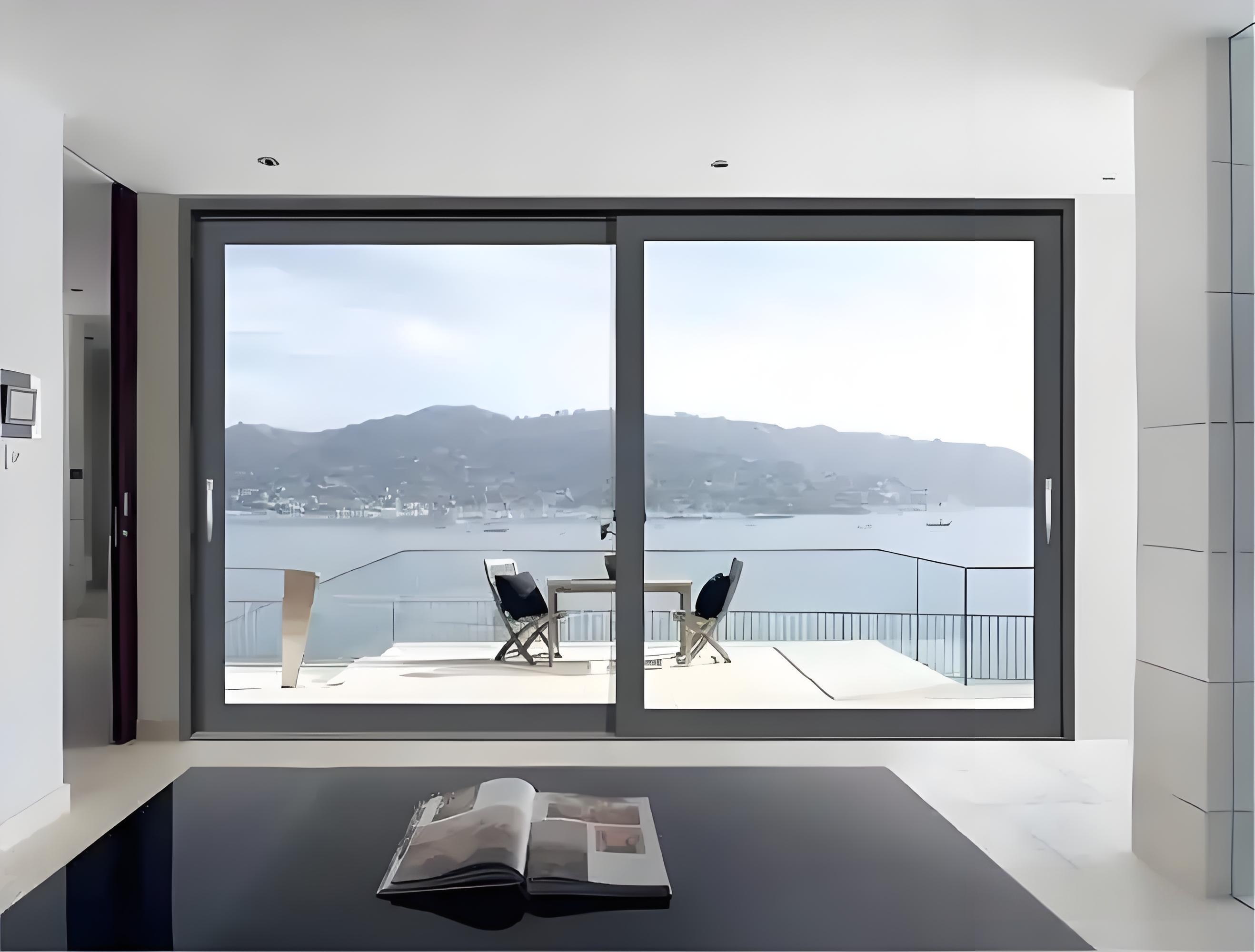 Modern Frame Black Aluminum Double Glazed Tempered Glass Patio Sliding Door Hurricane Impact Sliding Patio Doors