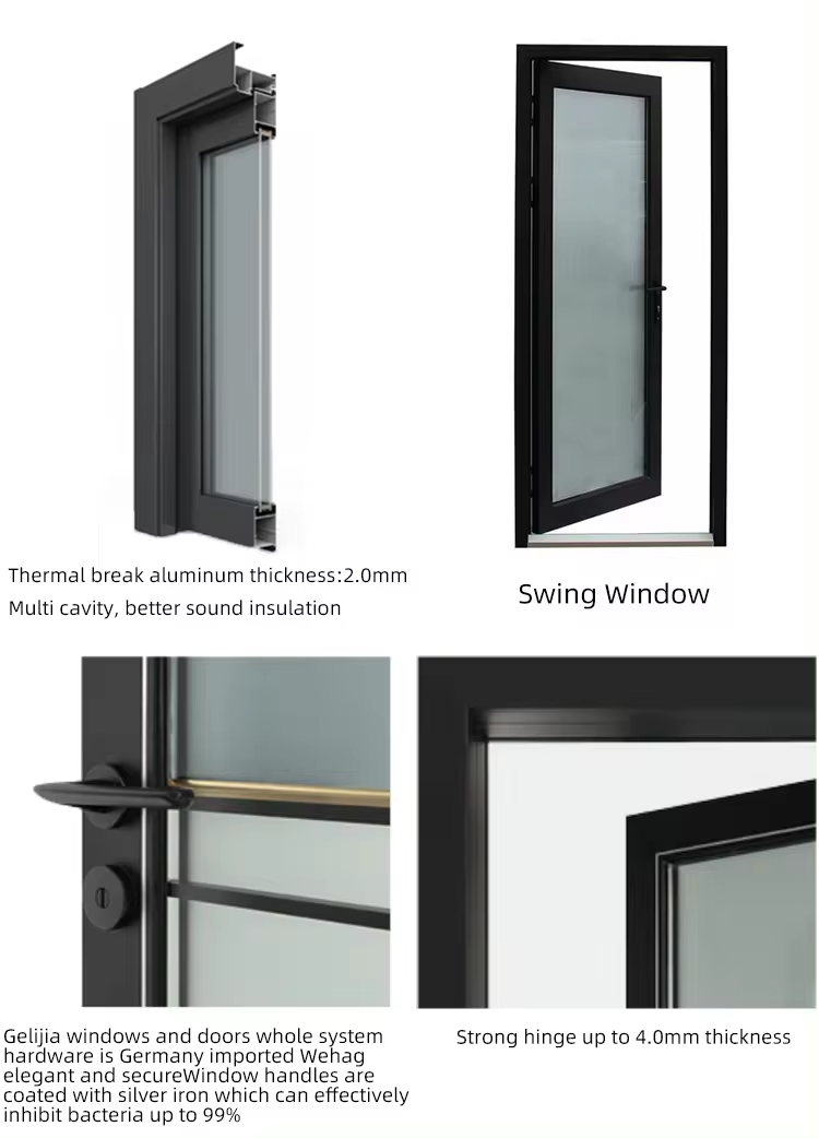 Modern Style 79x32 Aluminum Alloy Tempered Frosted Glass Door Waterproof for Interior Bathroom Use Finished Surface