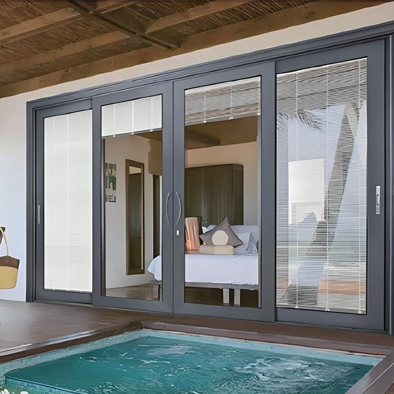 Aluminum Sliding Glass Doors for Apartment Supermarket Commercial Residential Use Windproof Balcony Kitchen Energy Saving