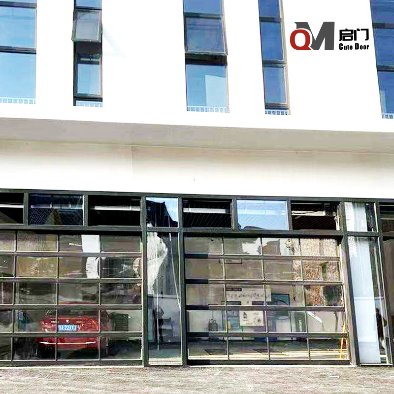 Wholesale Polyacrylic Aluminium Electric Glass Door Custom Industrial Lifting Door Anti-theft Cheap Commercial Warehouse