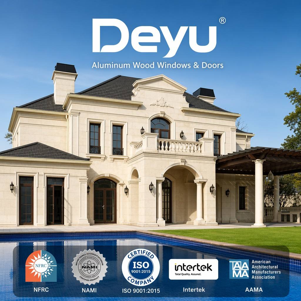 Arched Aluminum Clad Wood Window Sunburst Fanlight Thermal Break Composite Material Interior Modern Villa Custom Size Double