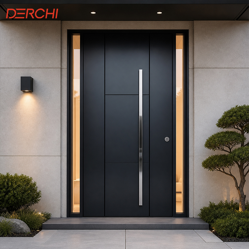 Luxury Aluminum Door Entrance Door Exterior Security Front Door for Residential Villa Custom Design