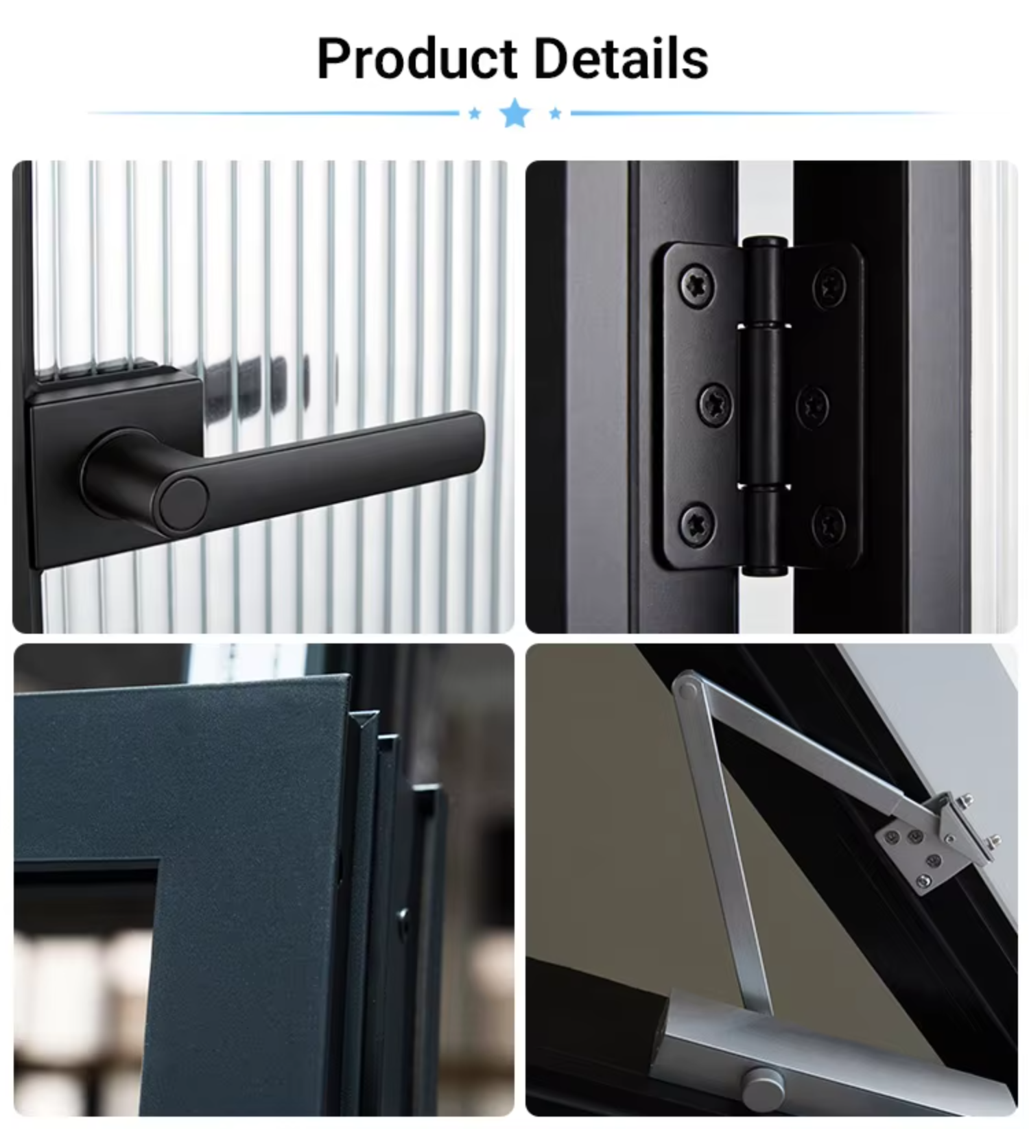 Modern Aluminium French Door Casement System Double Glazed Thermal Break Exterior Large Glass Patio Interior Doors for Balcony