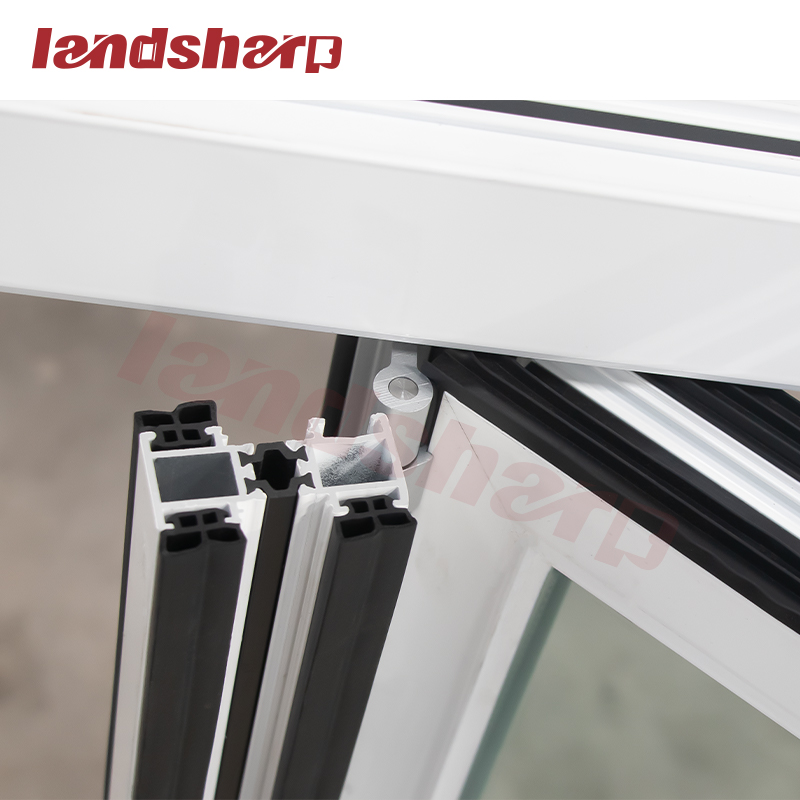 Landsharp Balcony Double Glaze Glass Aluminium Accordion Folding Window Fold Kitchen Hurricane Windows