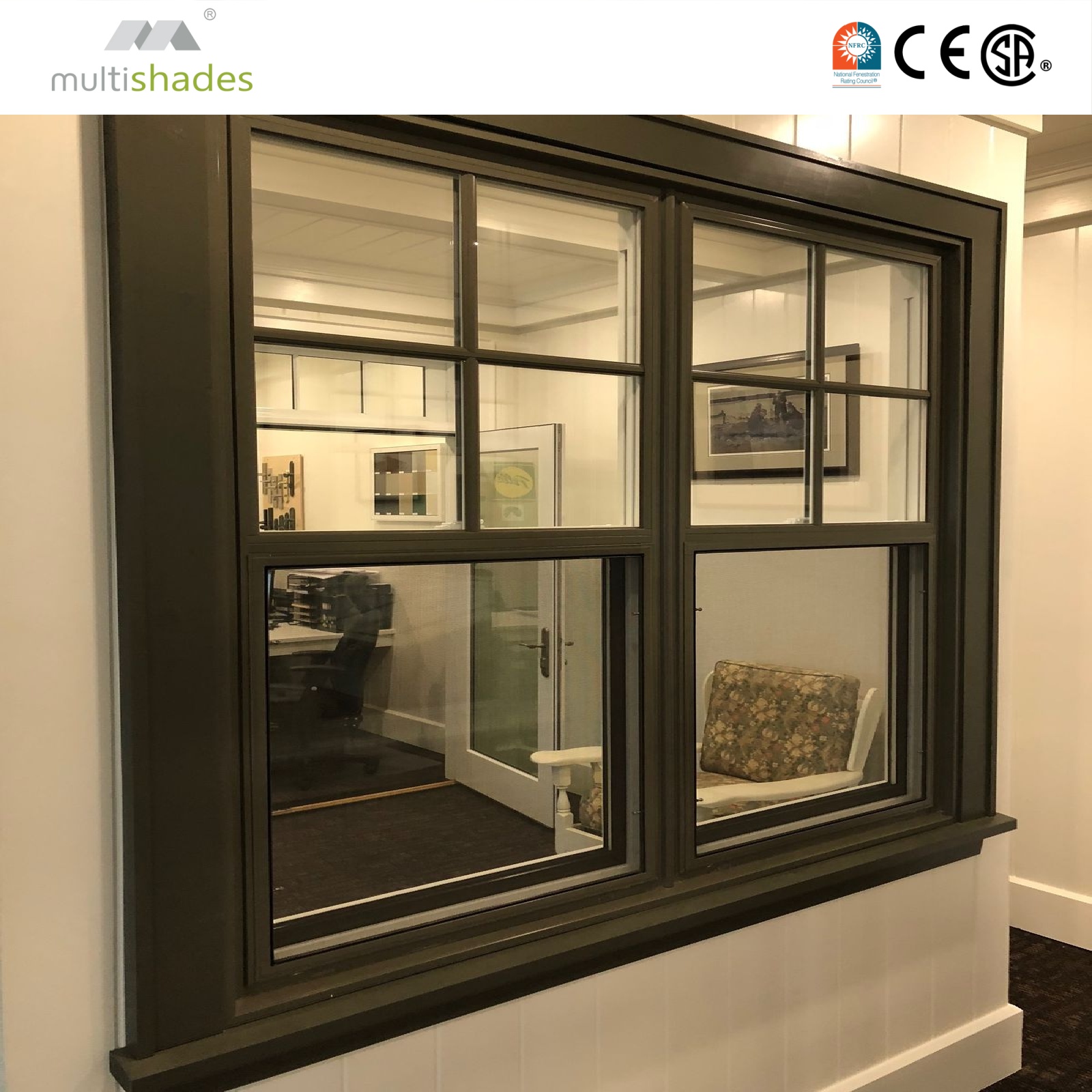 Factory Direct Thermal Insulated Vertical Sliding Window Aluminum Alloy Frame Louver German Hardware NFRC Certification Exterior