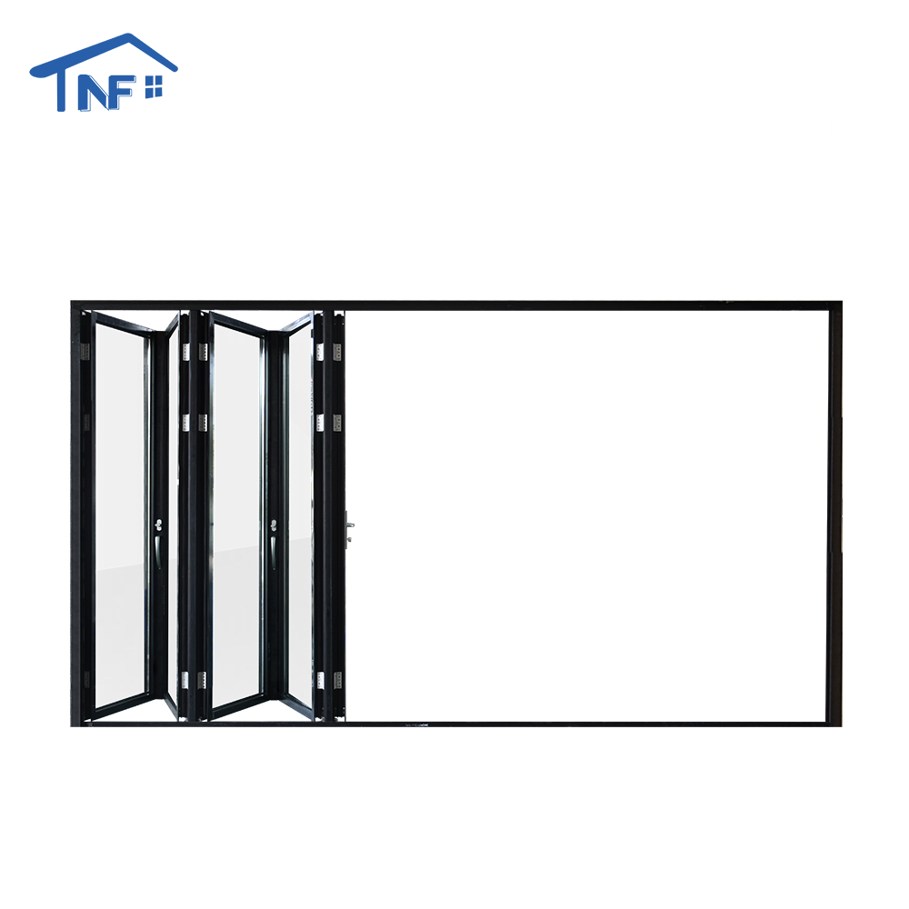 Custom NF Aluminium Folding NFRC Thermal Break Waterproof Double Low-e Tempered Glass Exterior Patio Accordion Bi-fold Doors