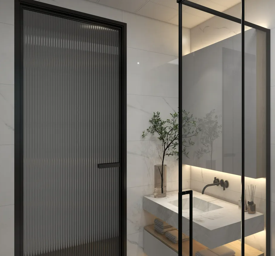 High Quality Modern Control Gate Kitchen Swinging Aluminum Alloy Glass Waterproof Interior Sliding Doors for House Villa