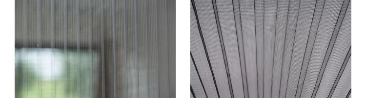 Aluminum Alloy Frame Pleated Mesh Folding Screen Doors Blinds Components Patio Insect Sliding Fly Screen Door