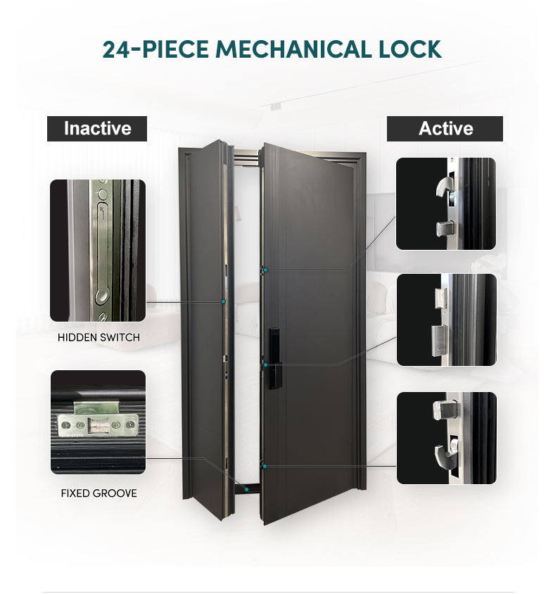 ZEKIN Factory Direct Wholesale USA Luxury Main Aluminum Entrance Door Anti-theft Sound Insulation Front Entry Double Leaf Doors