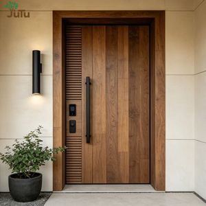 Australian Design Log Color Termite Resistant Natural Finish Solid Wood Patio Main Exterior Entrance Door