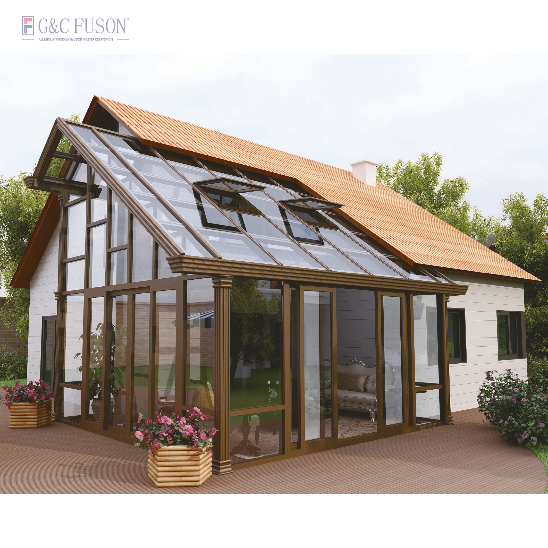 Motorized Vertical Sliding Guillotine Window Remote Controlled Patio Aluminum Glass Window for Balcony