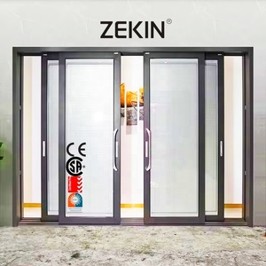 Double Frosted Glass Stacker Doors Exterior Patio Stacking Balcony Aluminum Sliding Doors