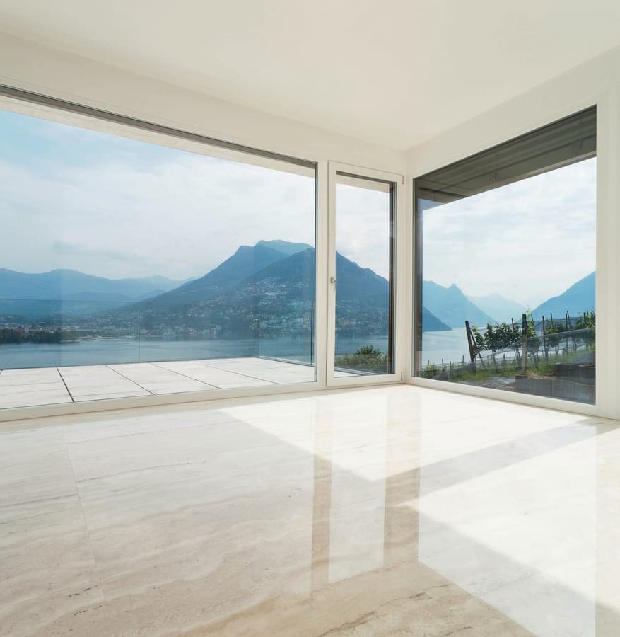 Modern Design Double Layer Aluminum Transom Windows and Doors Powder Coated Multi Aluminum Sliding Door Storefront Door