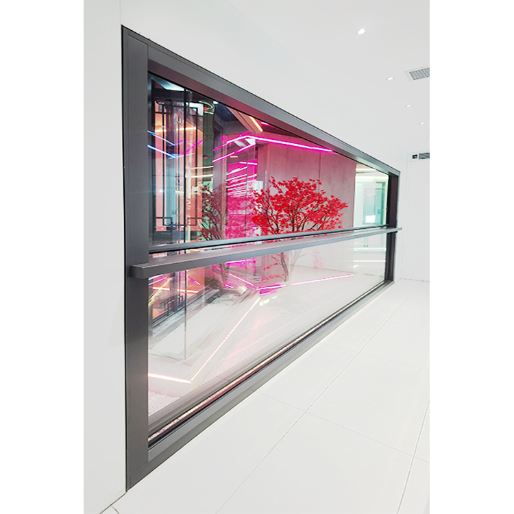 Motorized Vertical Sliding Guillotine Window Remote Controlled Patio Aluminum Glass Window For Balcony