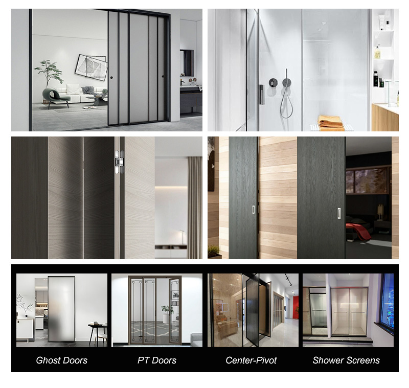 Aluminum Alloy Double-Layer Glass Fiberglass Side Opening Door Ultra-Narrow Minimalist Design Fireproof Soundproof Kitchen