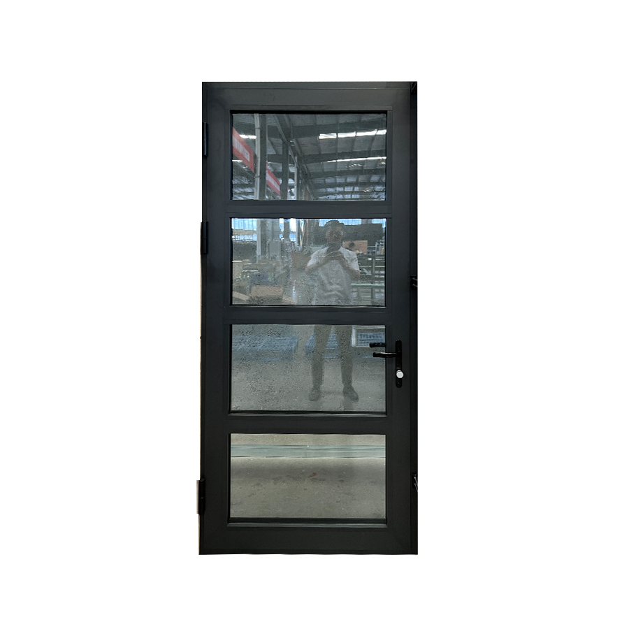 Security French Door Exterior Aluminum Single Swing Door with Triple Glass