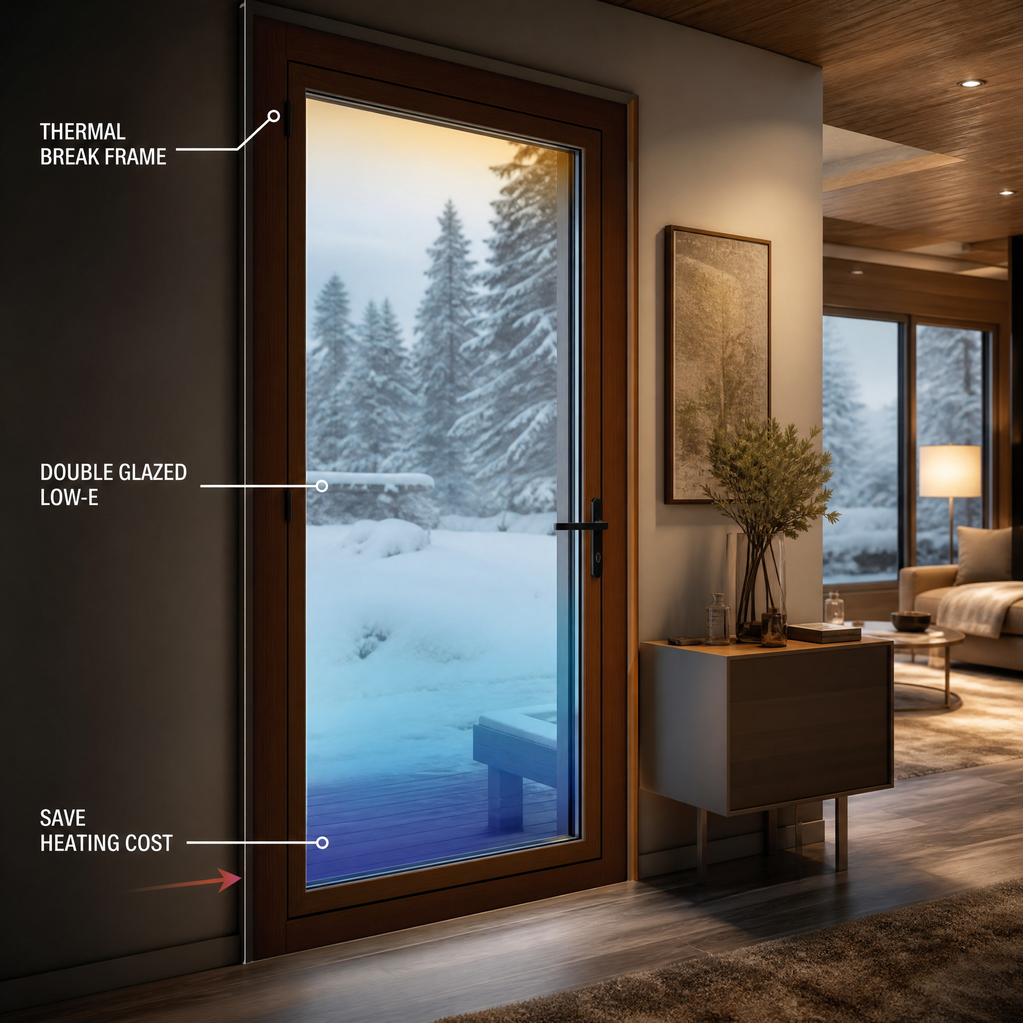 Aluminum Clad Wood Pivot Door Thermal Break Double Glazed Solid Core Modern Main Entrance Door for Villa Custom