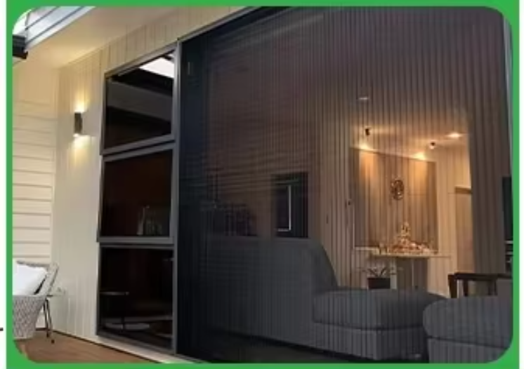 Aluminum Alloy Frame Pleated Mesh Folding Screen Doors Blinds Components Patio Insect Sliding Fly Screen Door