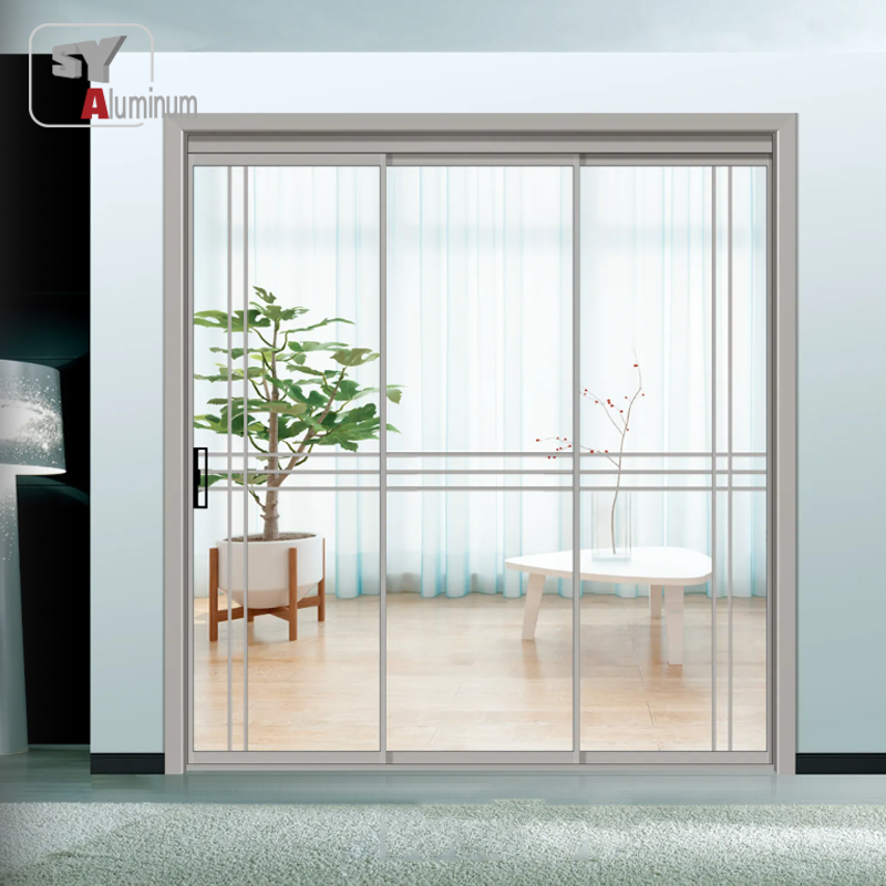 Two Track Two Panel Aluminum PD/PT Door Double-leaf Folding Swing Door Modern Outdoor Exterior Front Entry Slide Door
