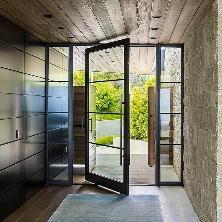 Modern Customized Aluminum Alloy Interior Casement Door with Soundproof Double Glass Waterproof Feature for Dining Front Entry