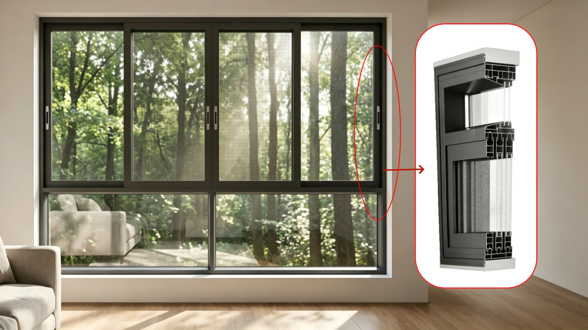 100 Series Sliding Window System with Sill