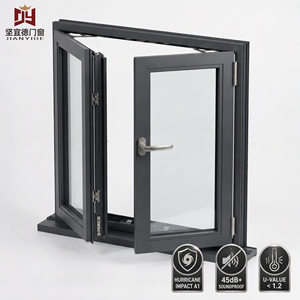 Waterproof Aluminium Casement Windows Energy Efficient Custom Size OEM ODM Manufacturer For Residential Projects CE Certified