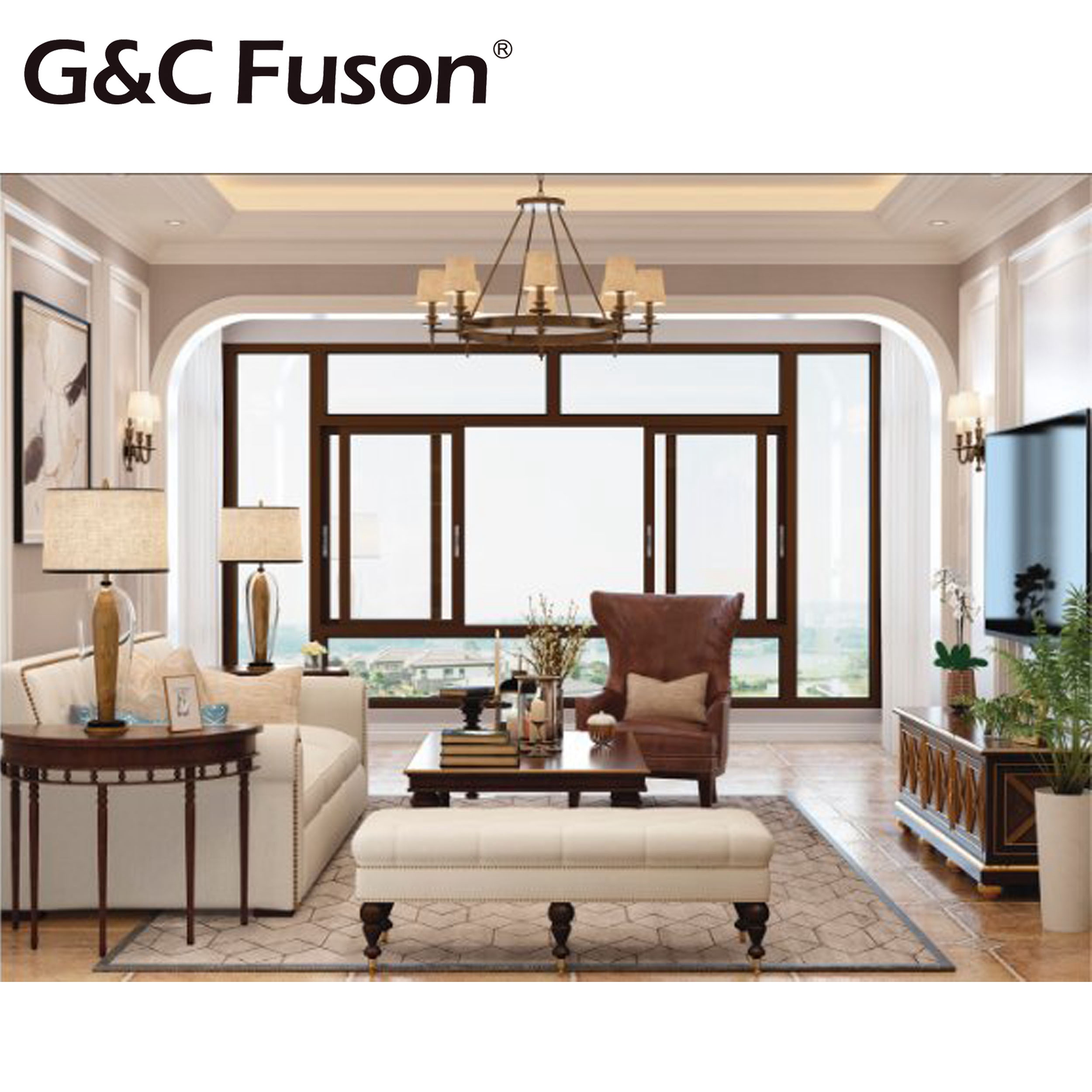 Fuson High Quality Aluminum Sliding Window With a Fixed Best and Sliding Bottom Skylight Blinds Motorized Skylight Roof Window