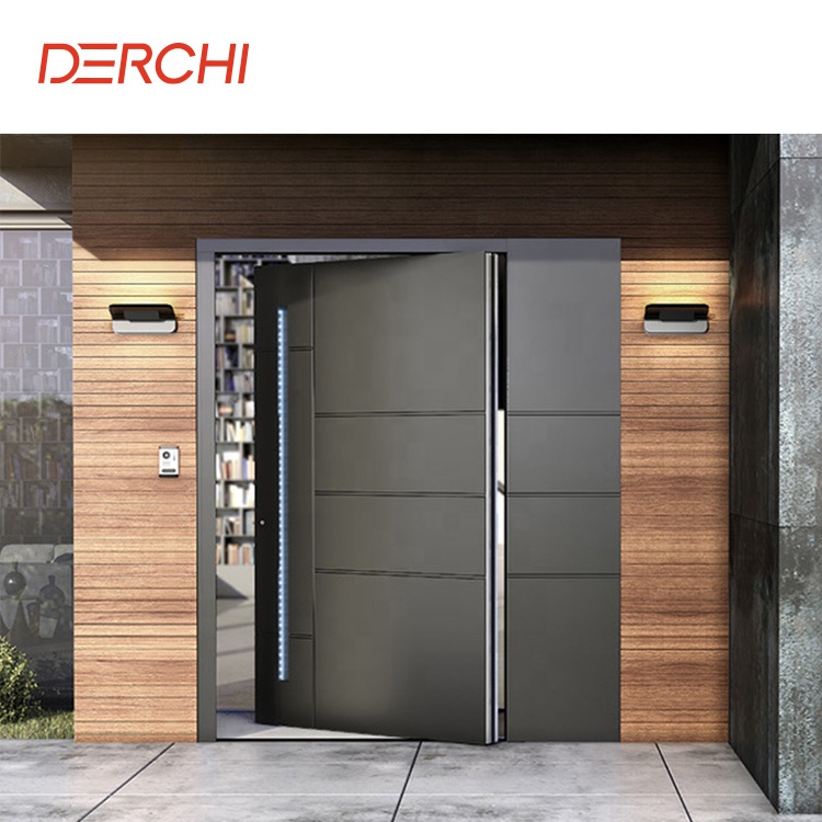China Top Manufacturer Aluminum Exterior Security Door Homes Entrance Front Steel Door Modern Design Wrought Iron Door