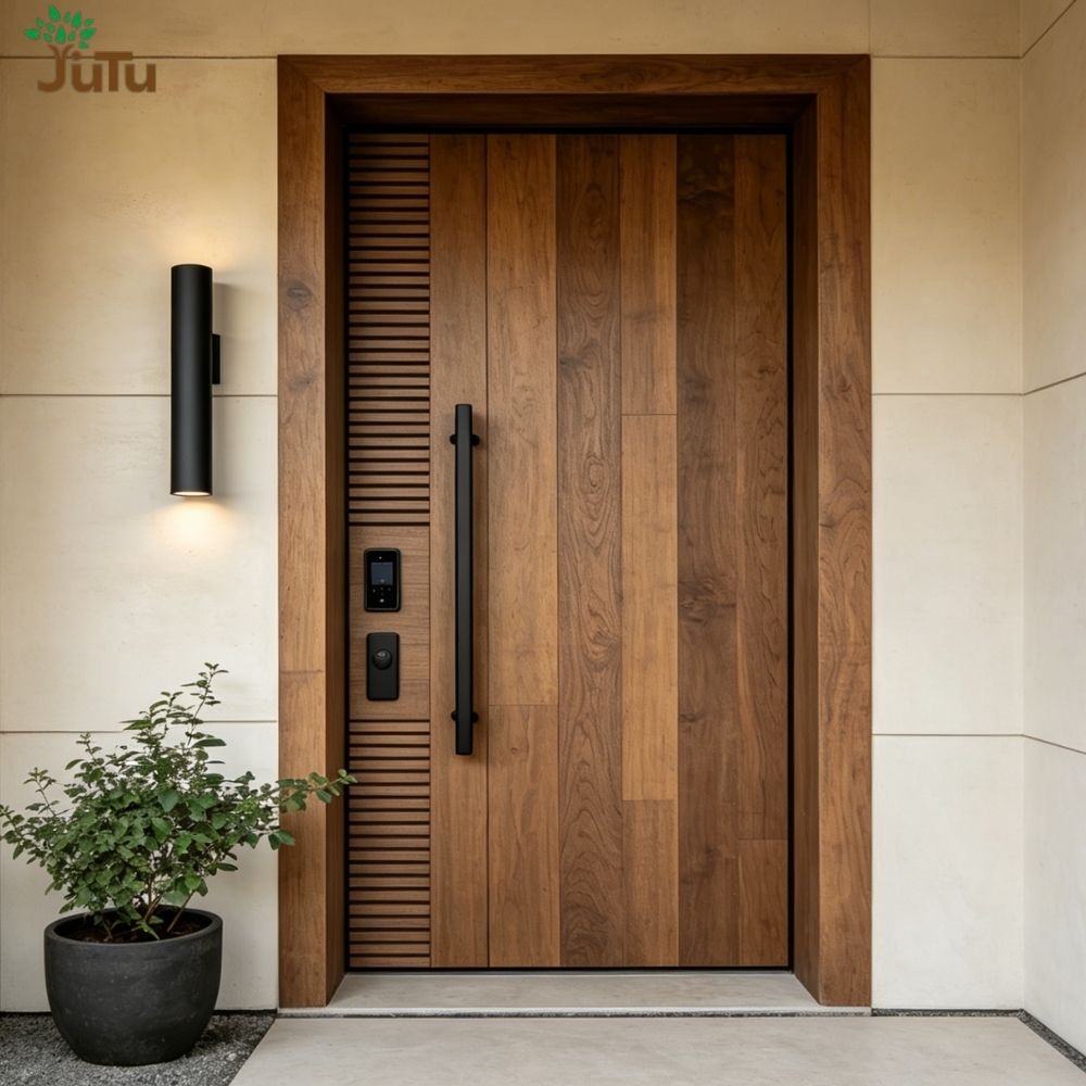 Australian Design Log Color Termite Resistant Natural Finish Solid Wood Patio Main Exterior Entrance Door
