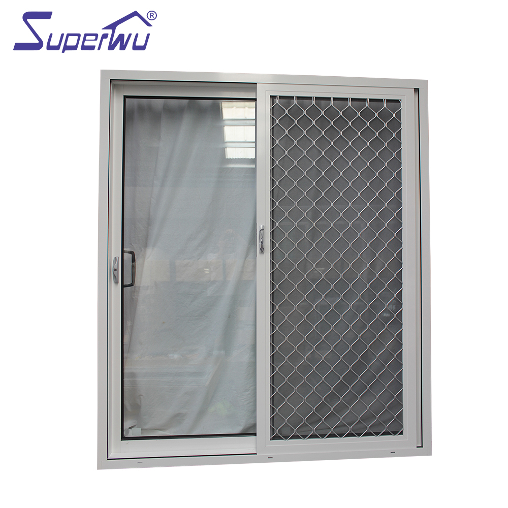 Australian Standard Aluminum White Frame Color Sliding Door Double Glazed With Security Fly Screen Best Price