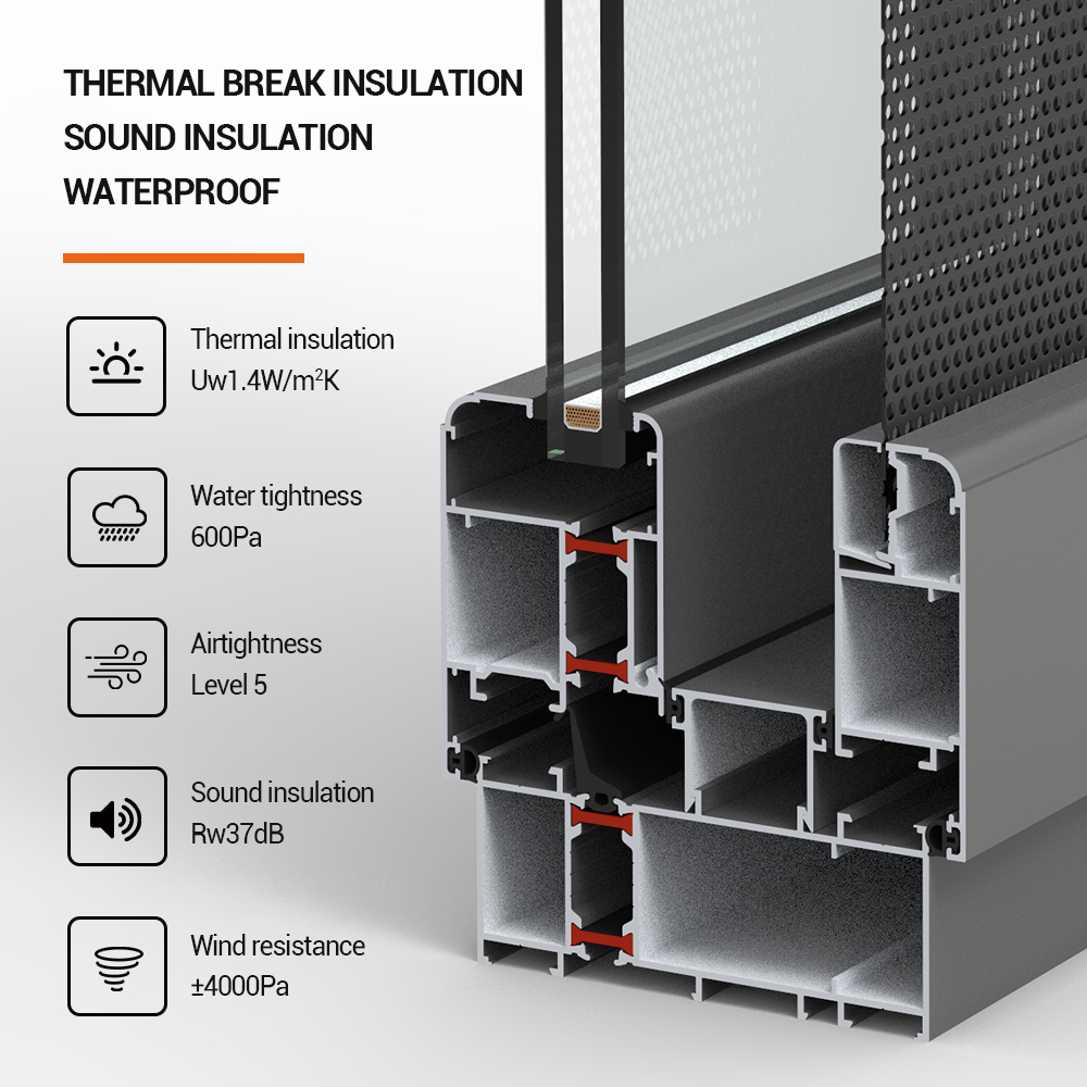 Thermal Break Aluminum Frame Double Glazed Window Casement Windows