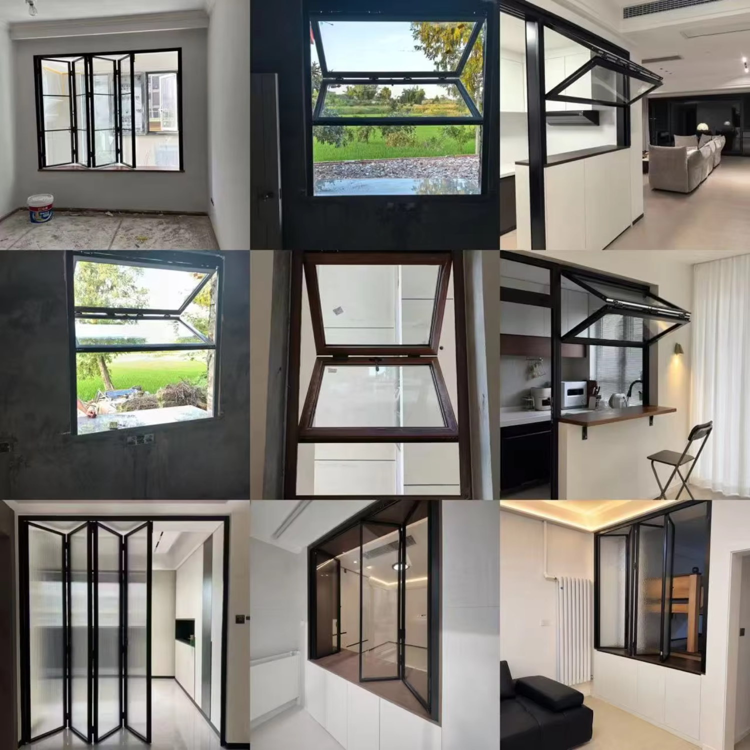 JUNYAO Factory Hurricane Impact Windproof Accordion Folding Window PA66 5+20A+5 Energy Saving NFRC for Event Project
