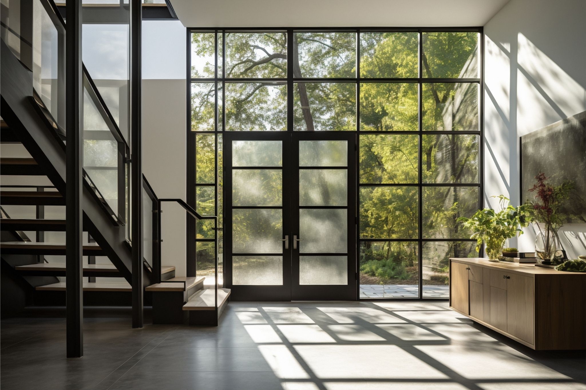 Factory Price Black Aluminum French Door Glass Entry Door Interior French Swing For Villa Decorative Aluminum Alloy