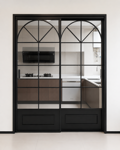 Factory Custom Black Aluminum French Grid Sliding Door
