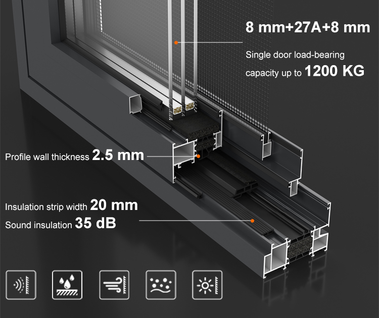 WANJIA Aluminum Swing Door Hinged Single Doors French Style Casement Door
