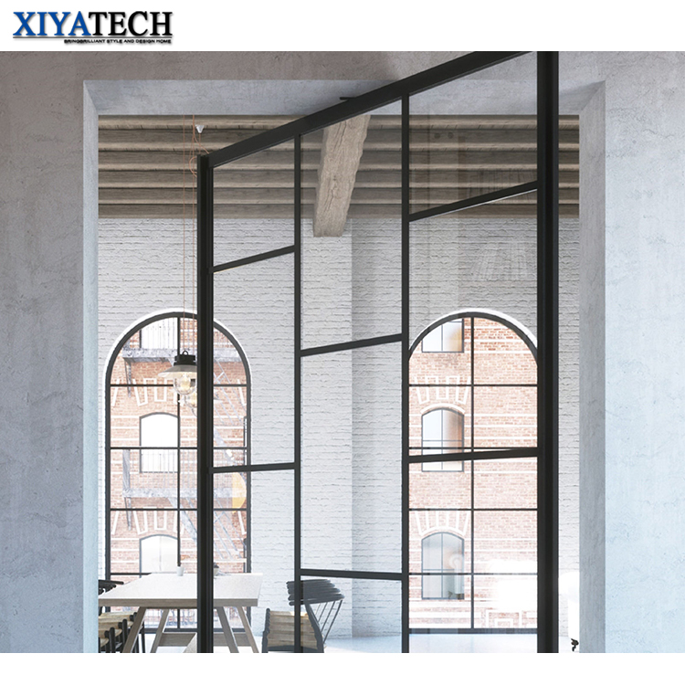 XIYATECH Pivot Door Supplier Entrance Security Exterior Mian Door Aluminium Profile Custom Tempered Glass