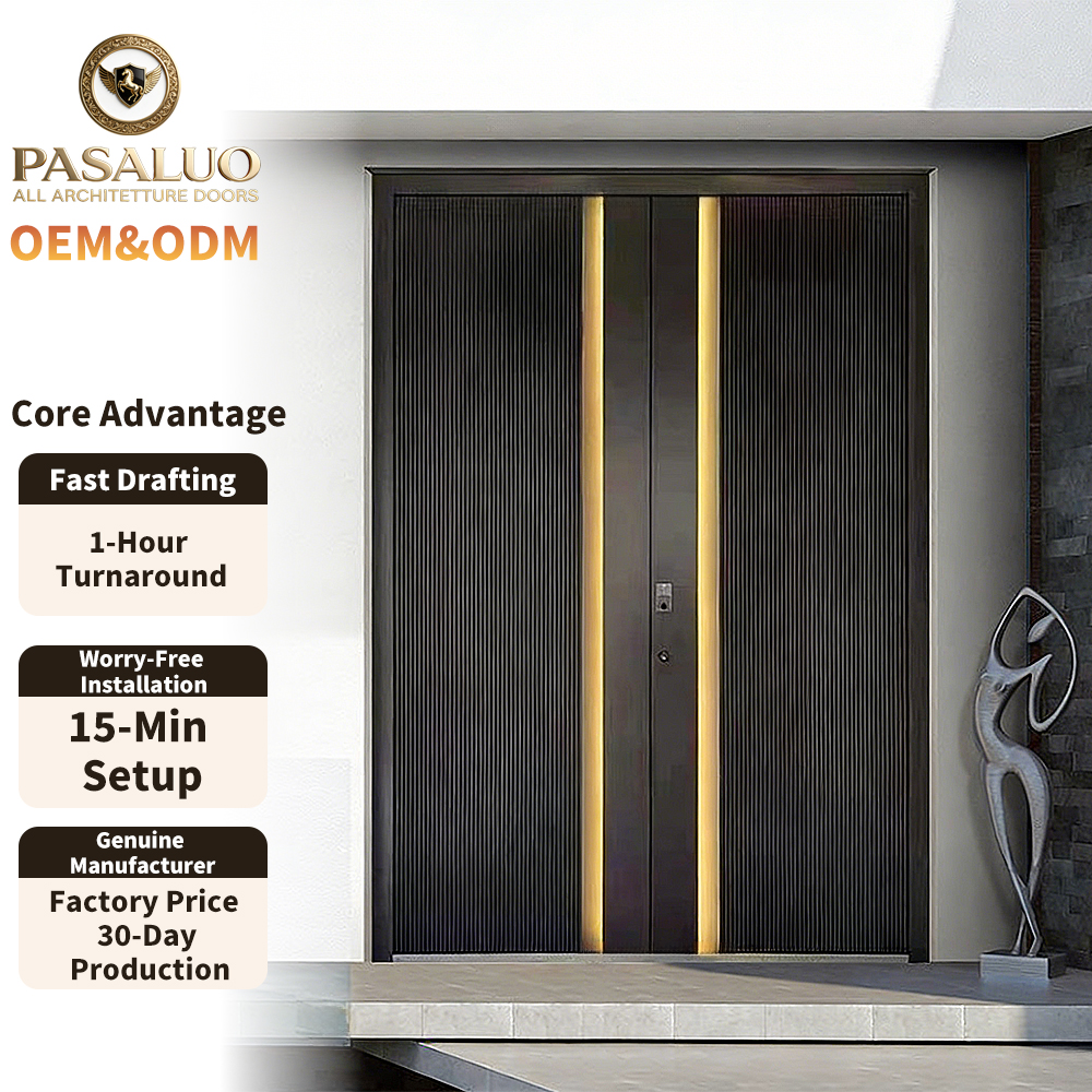 2026 OEM PSL New Design Secure Composite Aluminum Home Villa Residential Entrance Security Front Entry Exterior Doors for Houses