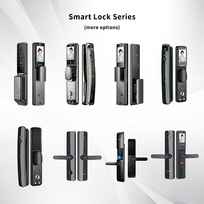 EOKO Wooden Stainless Steel Aluminum Front Entry Entrance Door For Villa Security Anti-Theft With Smart Lock