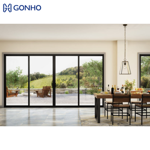GONHO Narrow Frame Tempered Aluminum Door Glass Pocket Slide Doors