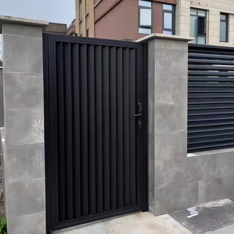 Simple Privacy Aluminum Louver Gate Powder Coated Aluminum Doors Exterior Easily Assembled Aluminum Gates for Houses Anti-theft