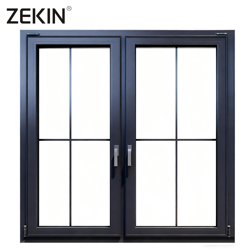 ZEKIN Custom Villa Hurricane Proof High Impact Black Aluminum Alloy Thin Profile Aluminium Windows And Doors Casement Window
