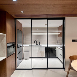 Ultra Slim Frame Aluminum Sliding Door Full View Panoramic Frameless Glass Patio Sliding Door For Villa Modern Hidden Track